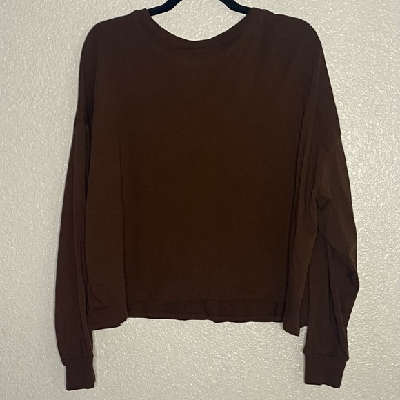Torrid Positive Vibes Relaxed Fit Cotton Jersey Crew Neck Crop Tee Brown Size 1 - Picture 5 of 5